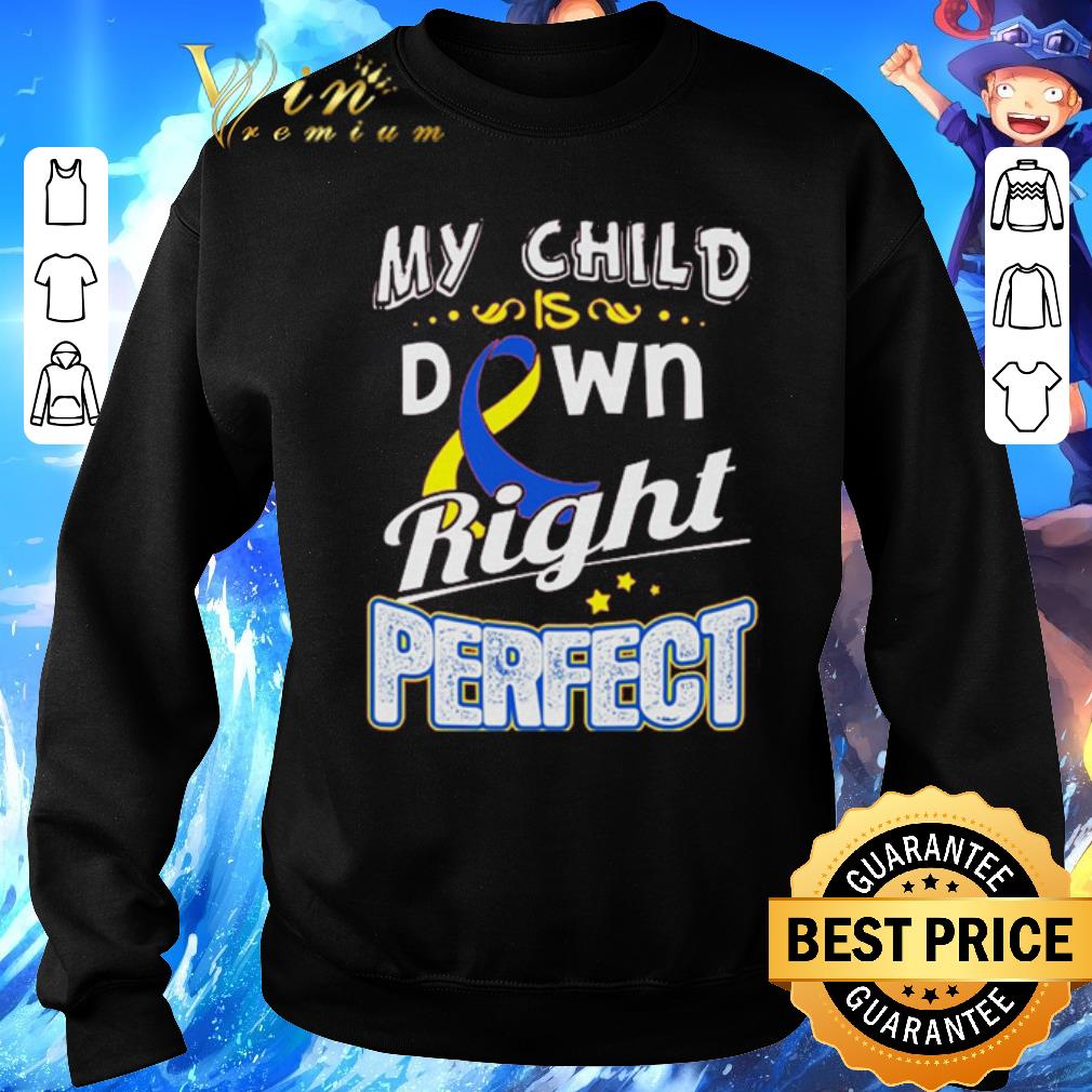 Official Down Syndrome Awareness My child is down right perfect shirt ...