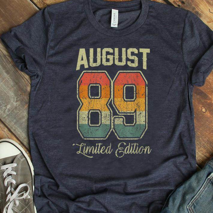 Official Vintage 30th Birthday August 1989 Sports Jersey shirt