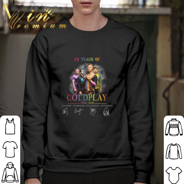 Original 23 years of Coldplay 1996-2019 signatures shirt