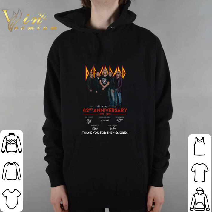 Original Def Leppard 42nd anniversary 1977-2019 signatures hoodie shirt