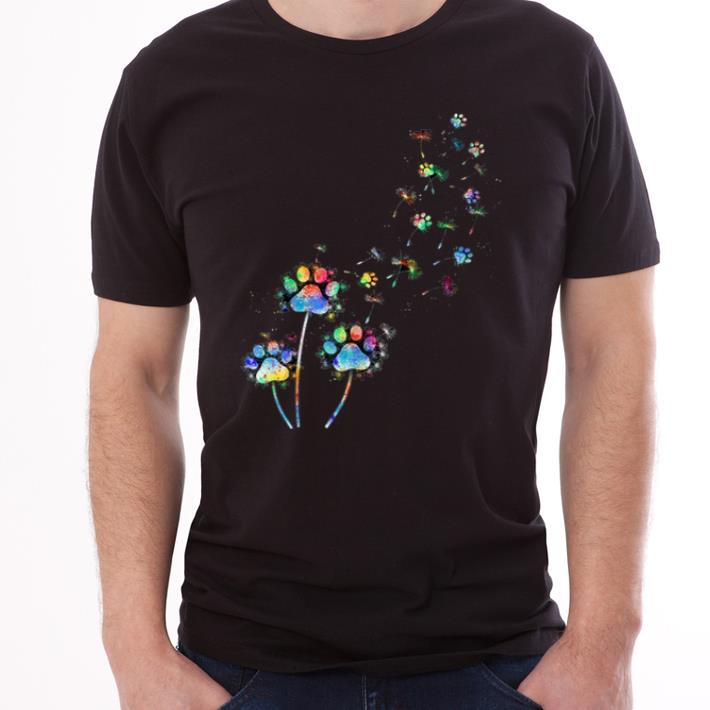 Original Dog Flower Colourful Dandelion Paw Dog Lover shirt