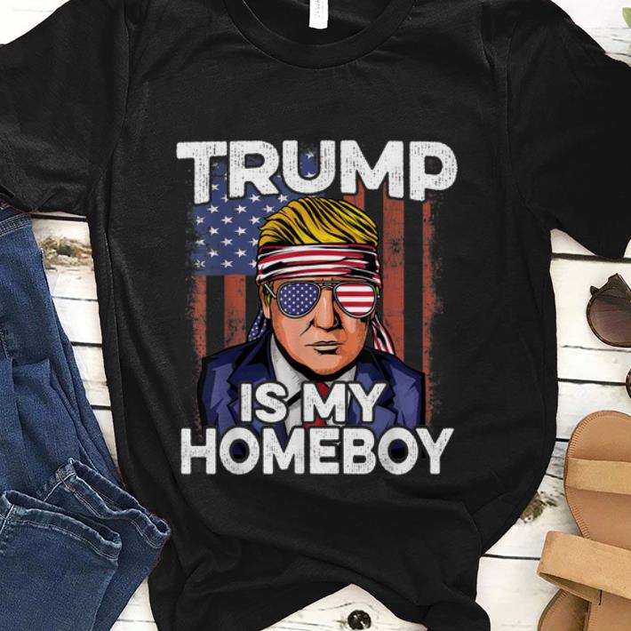  Original Donald Trump Is My Homeboy Glasses Headband Usa Flag 4th Of July shirt