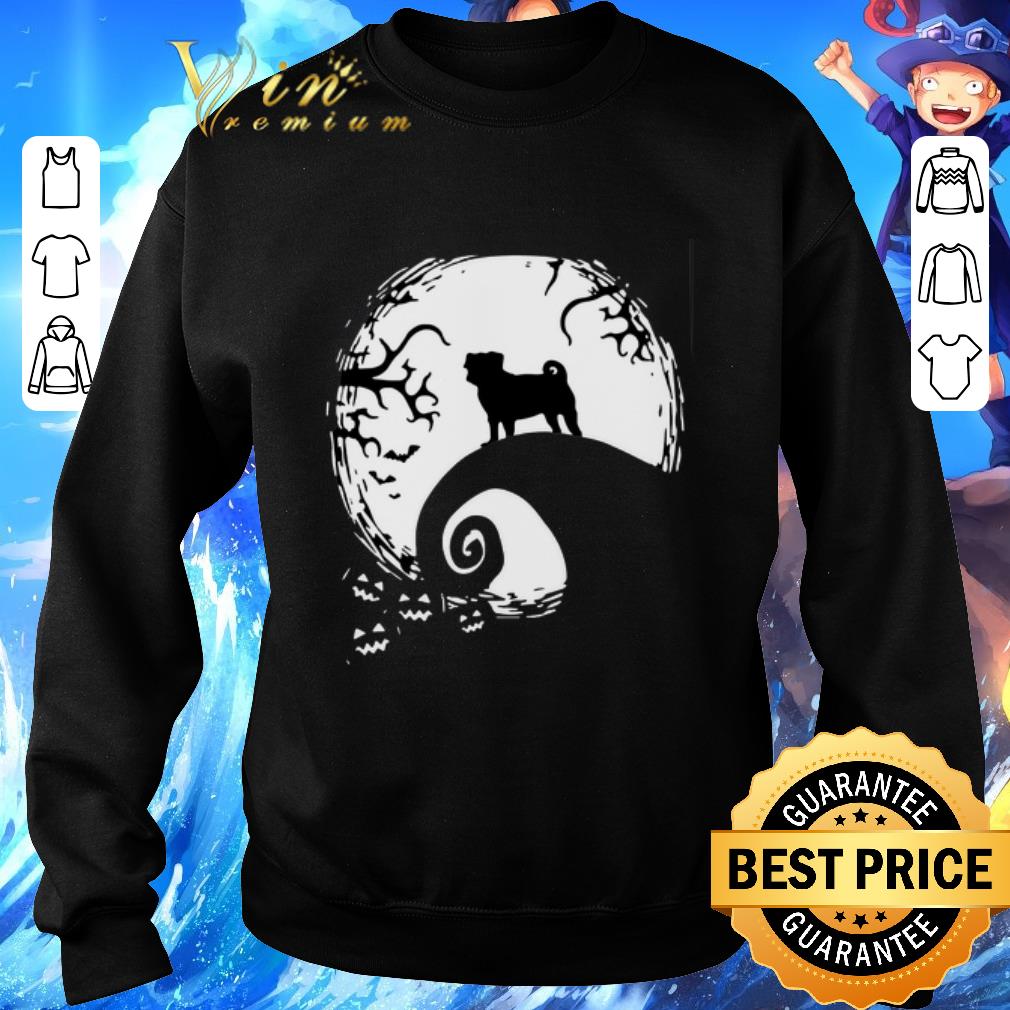 Original Pug dog and moon Halloween shirt