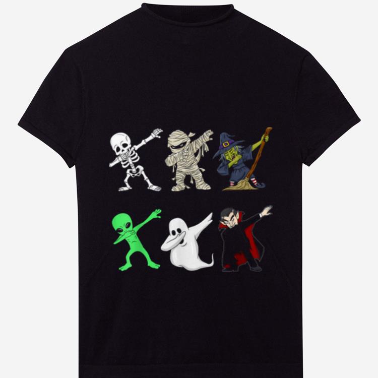 Premium Dabbing Skeleton And Monsters Halloween Boys Girl Kids shirt