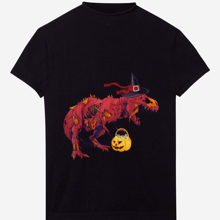 Premium Dinosaur Witches With Pumpkin Halloween Kids Gift shirt