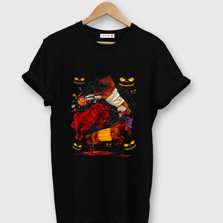 Premium Horse Happy Halloween Cute Mummy Witch Pumpkin shirt