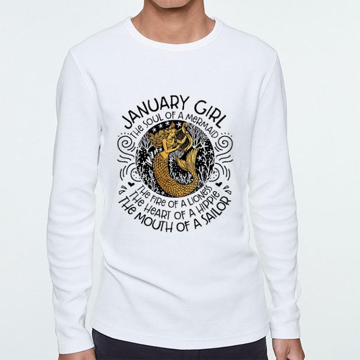 Premium January girl the soul of a mermaid the fire of a lioness shirt