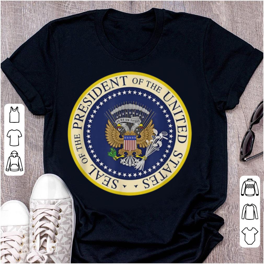 Premium President Trump US Presidential Seal Golf 45 Is A Puppet shirt
