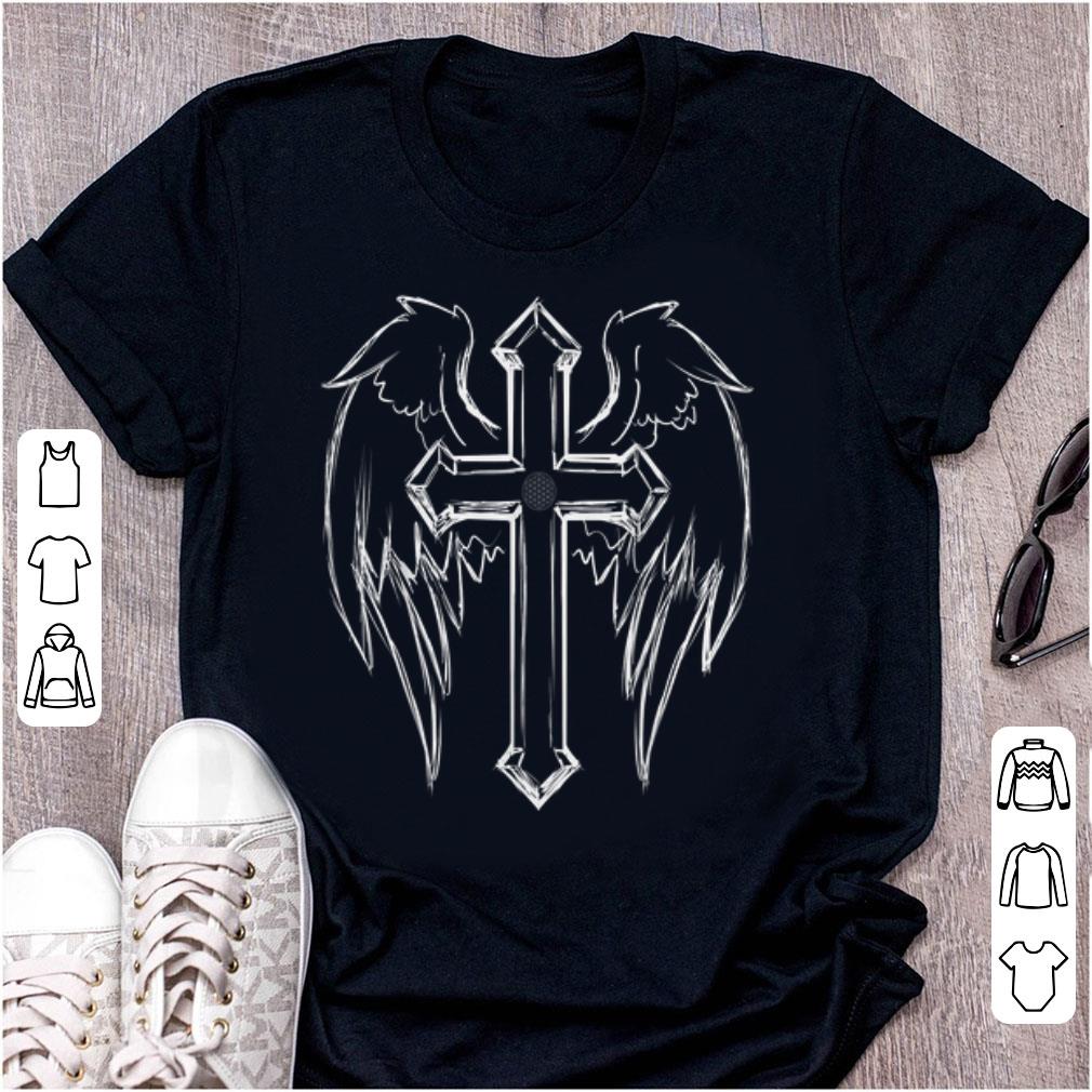 Premium Religious Holy Crucifix Christian Angel Wings Cross shirt