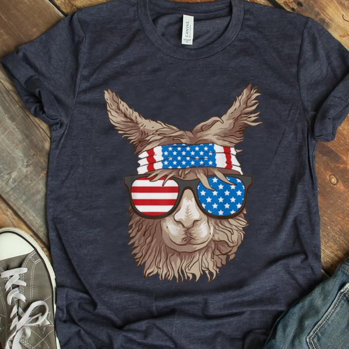  Premium USA Sunglass Headband Patriotic Llama 4th Of July shirt