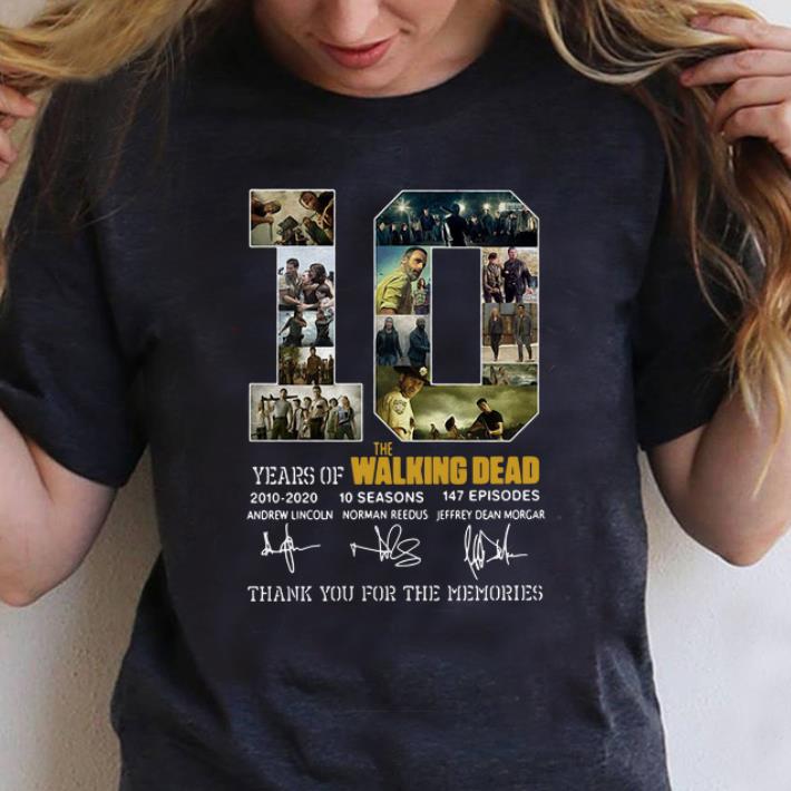 Pretty 10 Years Of The Walking Dead Thank You For The Memories Signature shirt