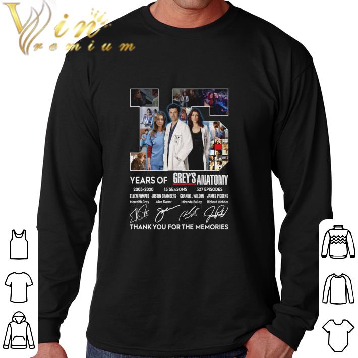 Pretty 15 years of Grey's Anatomy 2005-2020 thank you for the memories shirt 5 Pretty 15 years of Grey's Anatomy 2005-2020 thank you for the memories shirt