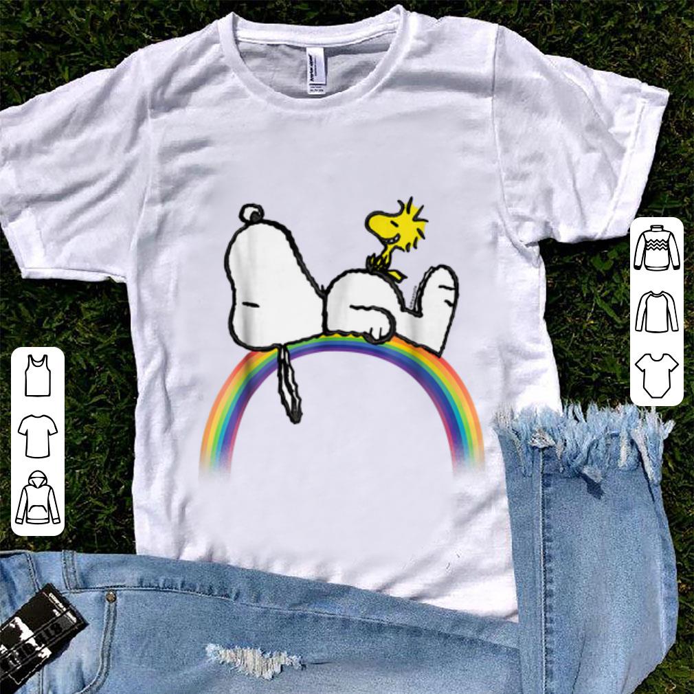 Pretty Peanuts Snoopy Woodstock Rainbow shirt