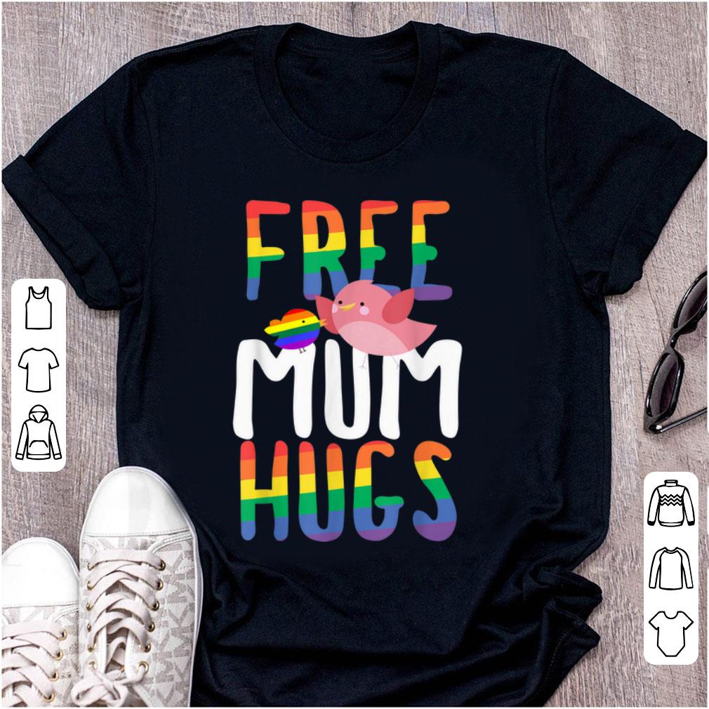 Top Free Mum Hugs LGBT Gay Pride Rainbow Bird Flag