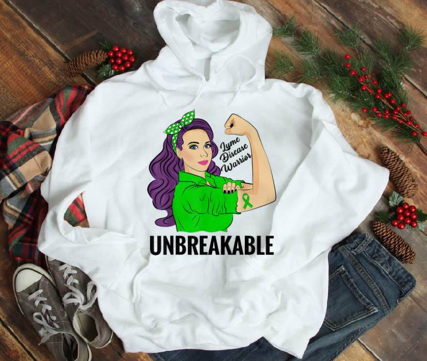 Top Green Lyme Disease Warrior Unbreakable Awareness shirt, hoodie