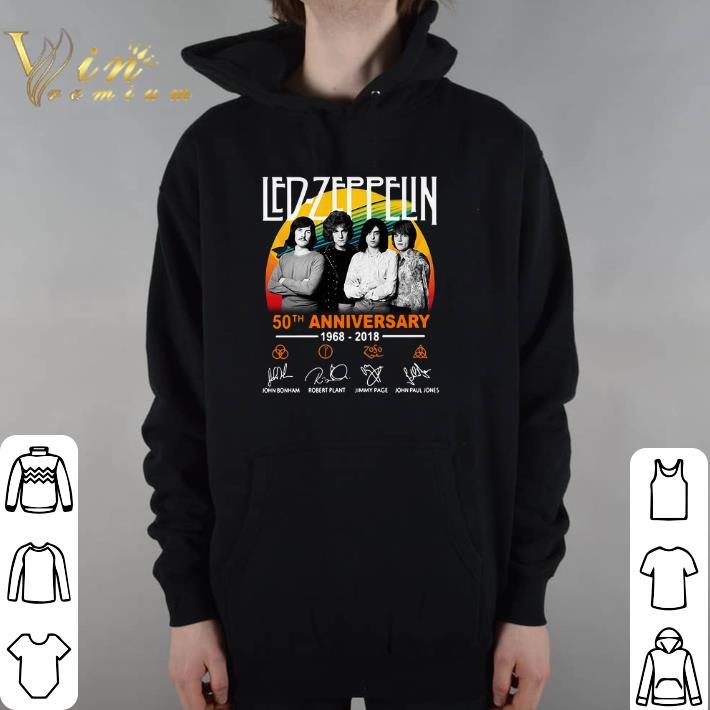 Top Led Zeppelin 50th anniversary 1968-2018 signatures shirt