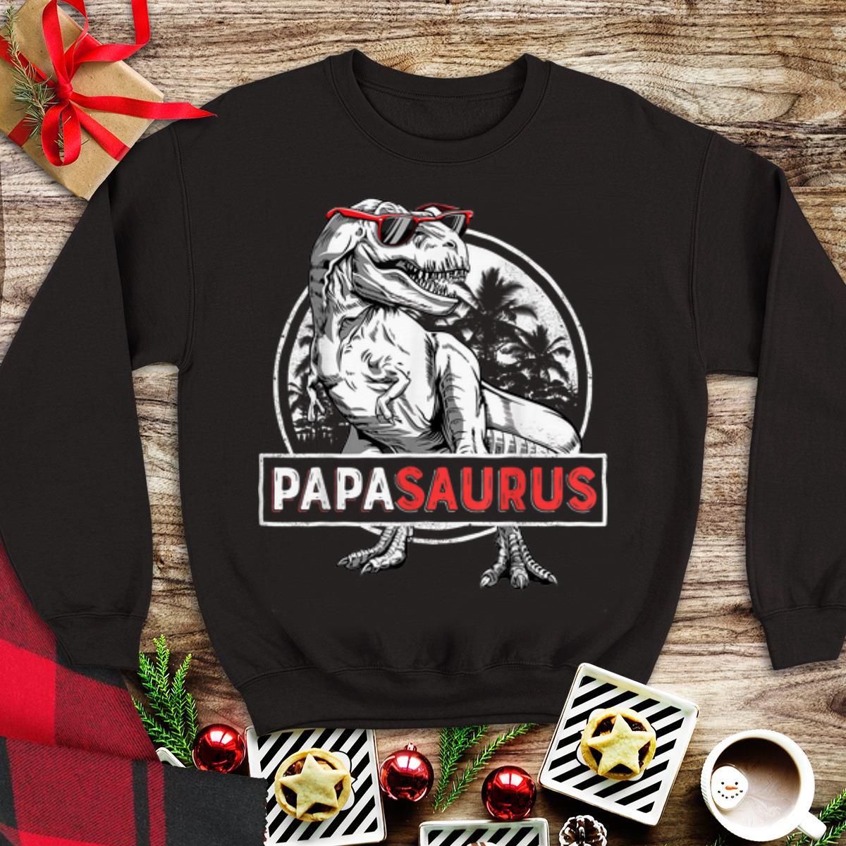 Top T rex Papa Saurus Dinosaur Sunglass shirt