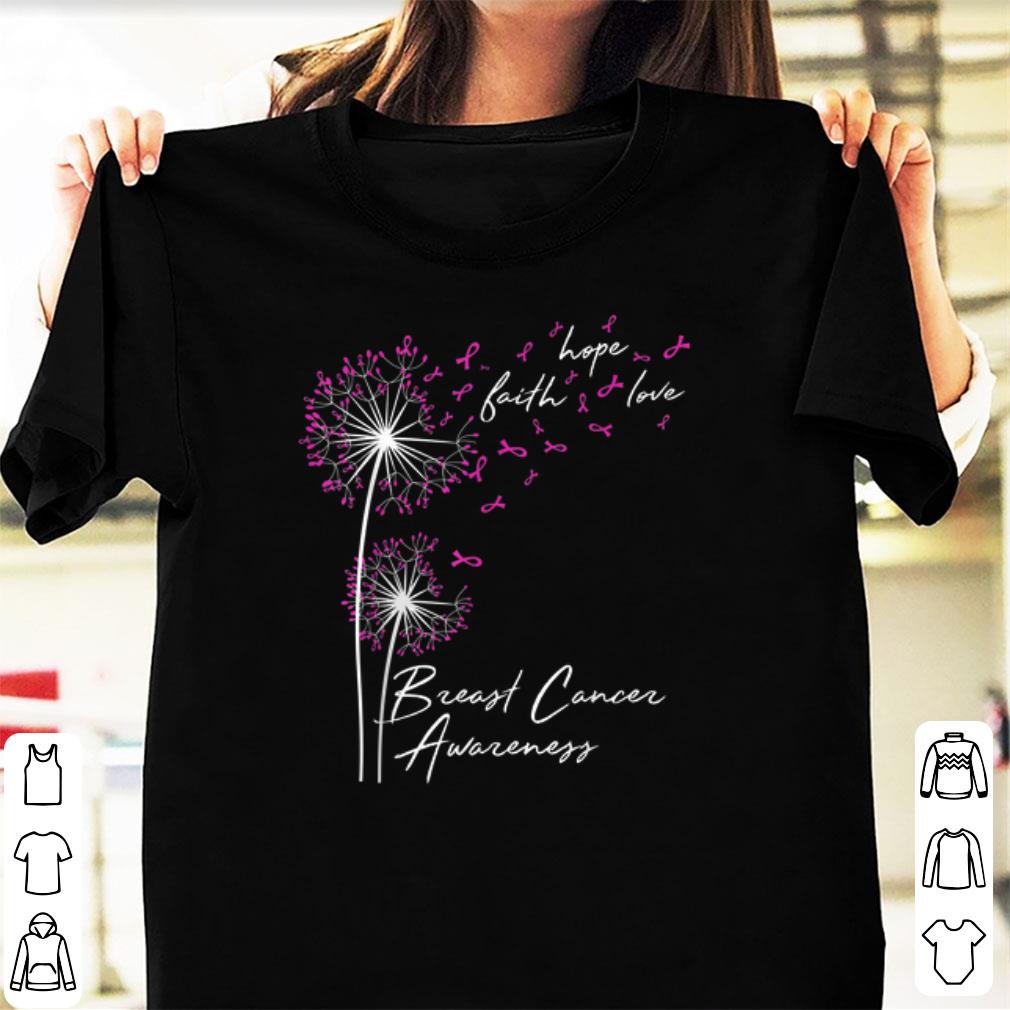 Awesome Faith Hope Love Breast Cancer Awareness Pink Ribbon Flower shirt