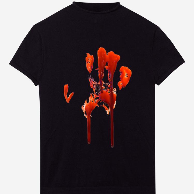 Awesome Happy Halloween Bloody Hand Print Costume - Gag Gift shirt