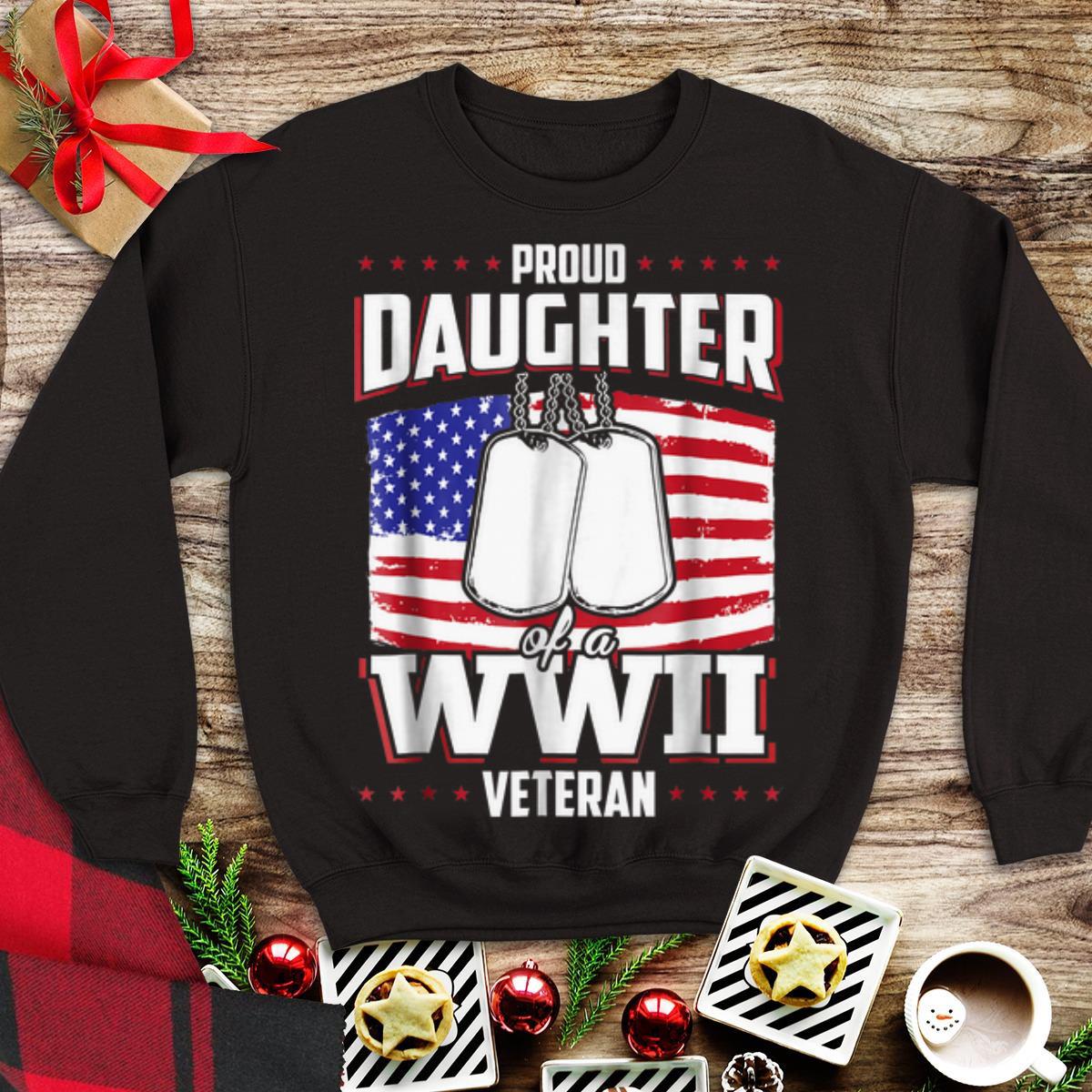 Awesome Proud Daughter WWII Veteran Usa Flag shirt