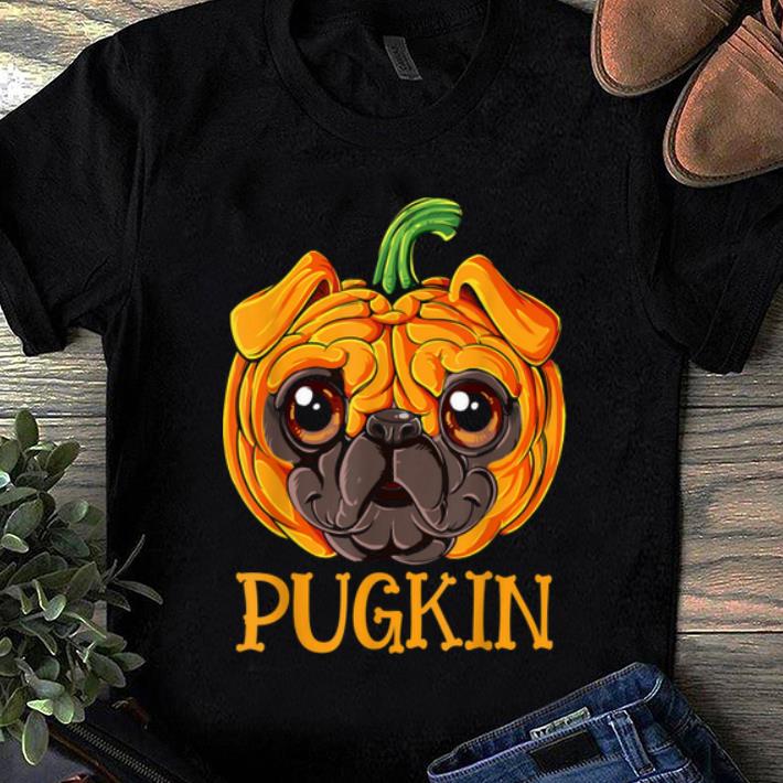 Awesome Pugkin Pug Pumpkin Halloween Kids Boys Thanksgiving shirt