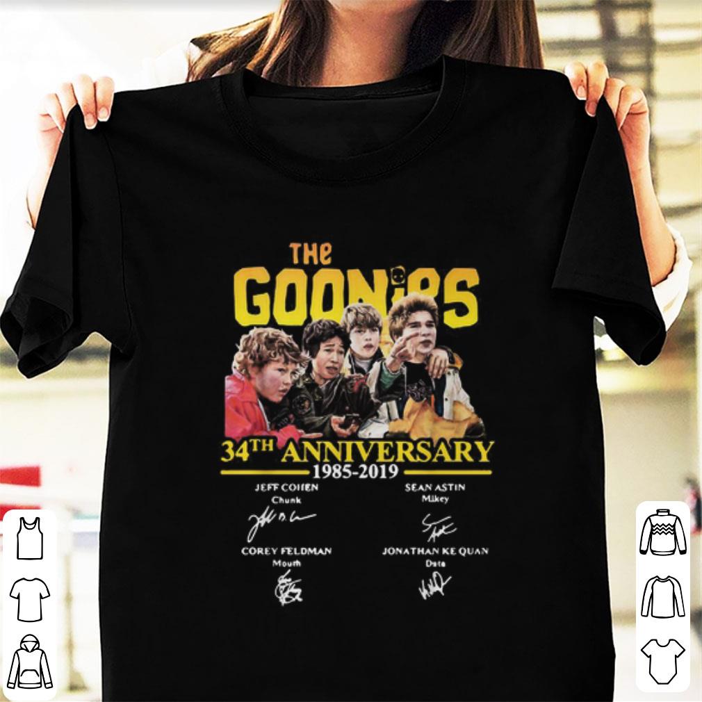 Awesome The Goonies 1985–2019 34th Anniversary Signatures shirt