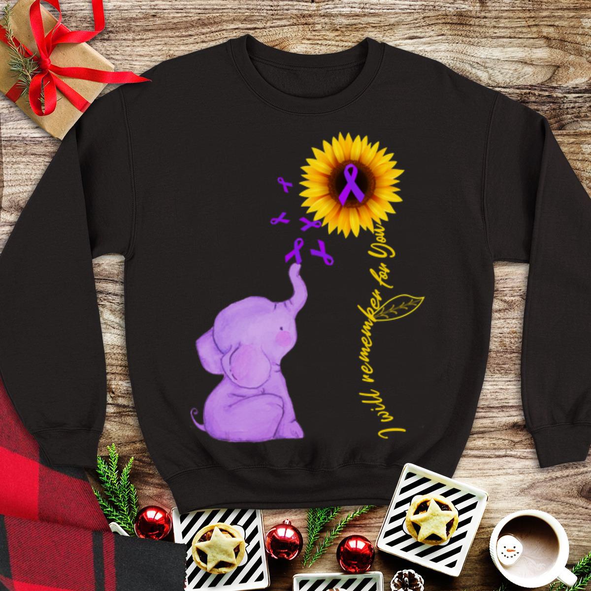 Elephant Alzheimer Awareness I Will Remember For You shirt