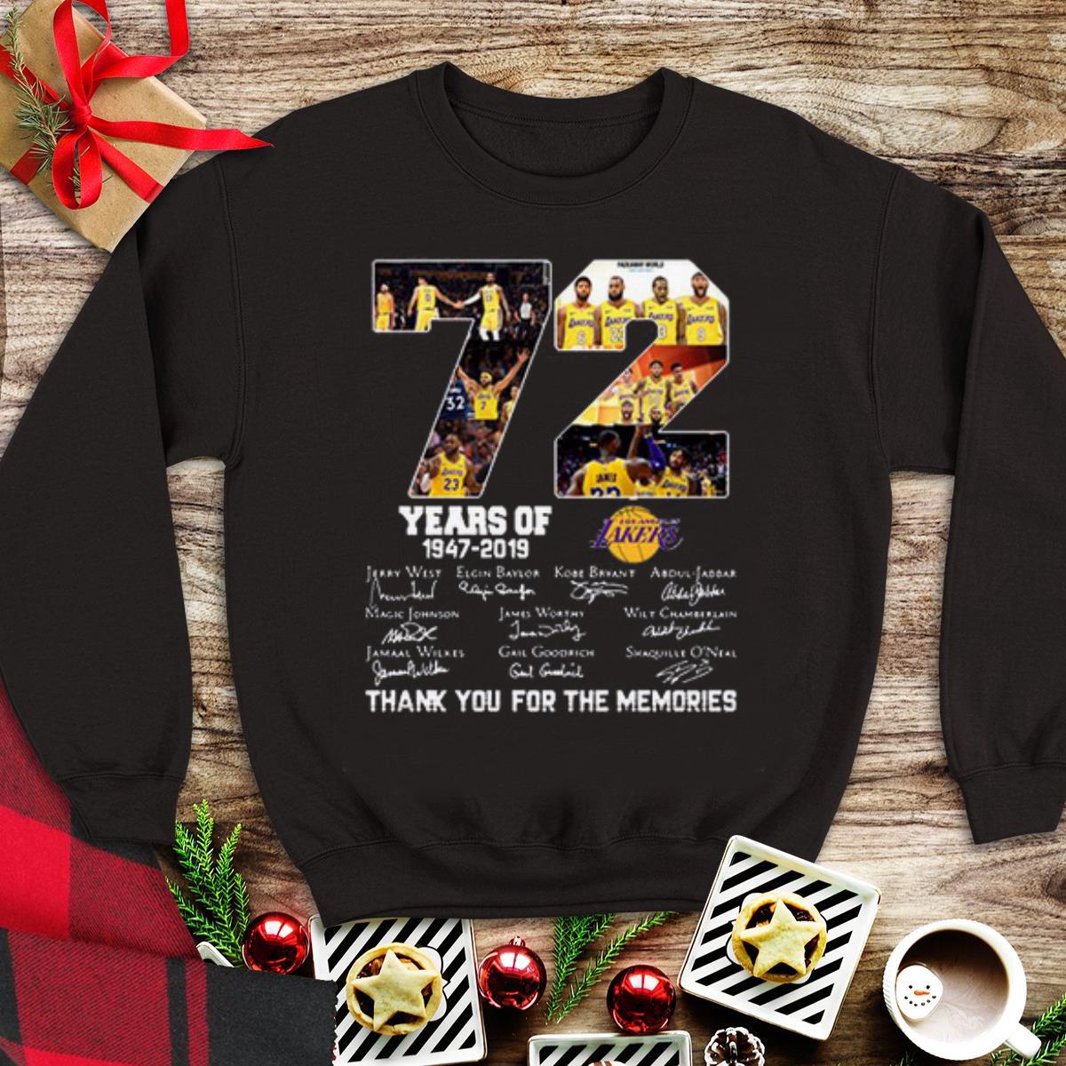 Hot 72 Years Of Los Angeles Lakers 1947-2019 Signatures shirt