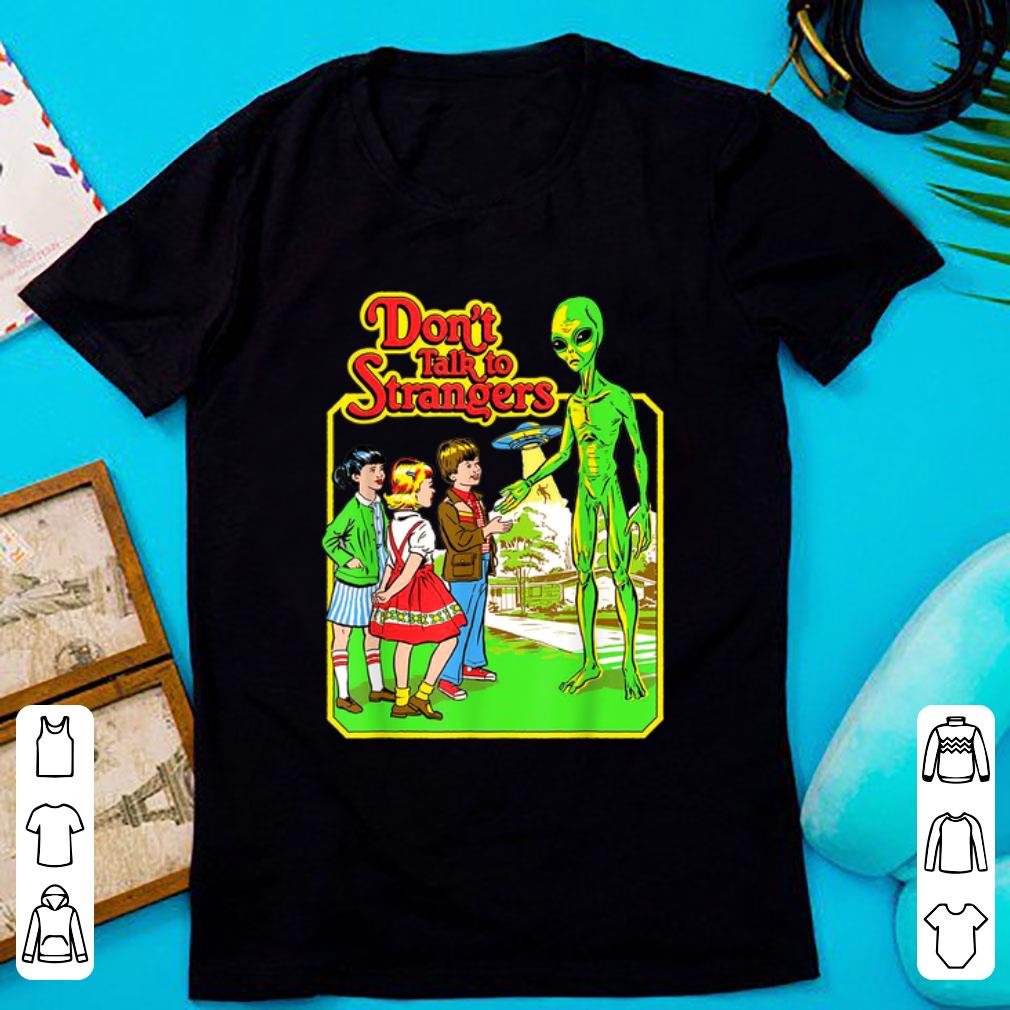 Hot Don't Talk To Strangers Retro Alien Area 51 Halloween shirt