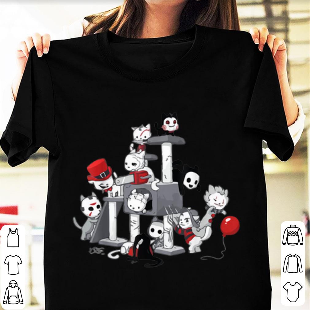 Hot I Love Cats Horror Kitties Halloween Horror Character shirt