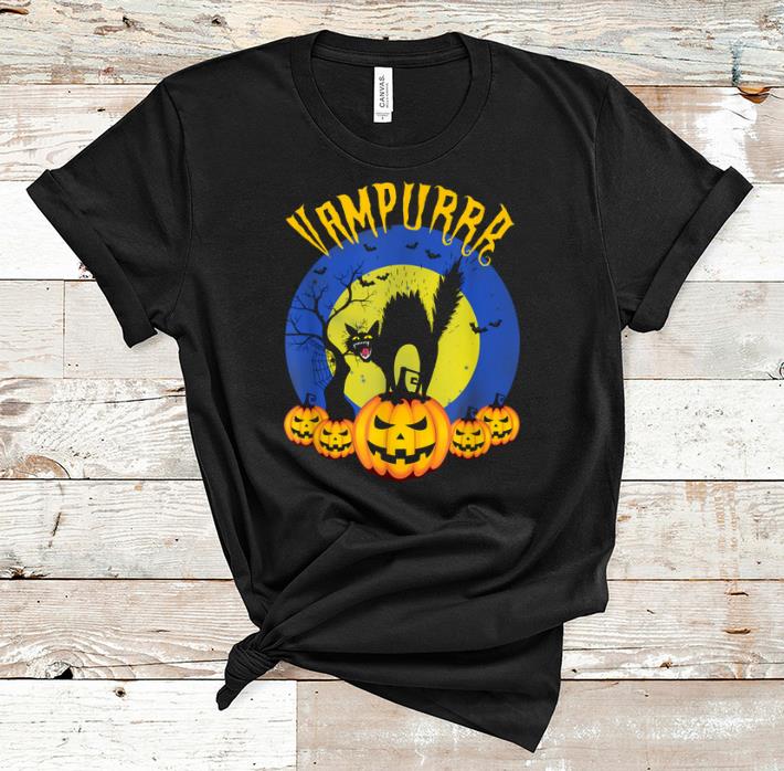 Hot Vampurrr Vampire Cat Funny Halloween Costume Pumpkin shirt