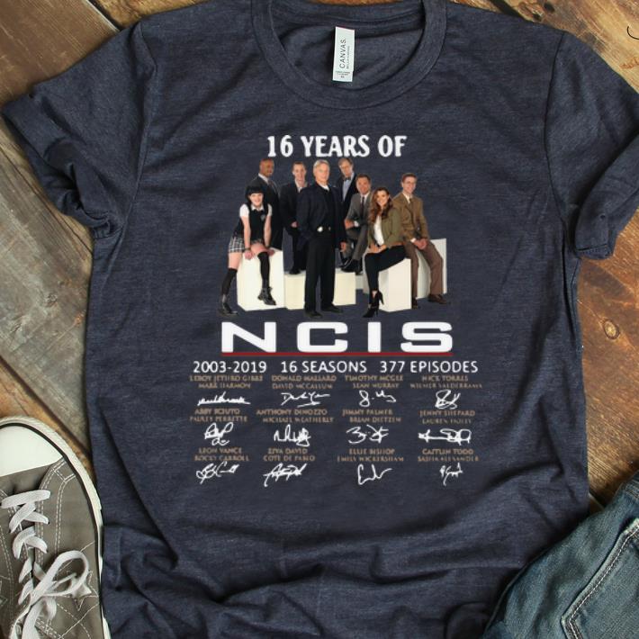 Nice 16 Years Of NCIS 2003-2019 16 Seasons 377 Episodes Signature shirt