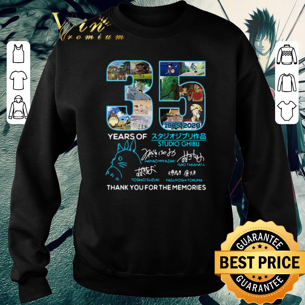 Nice 35 Years Of Studio Ghibli 1985-2020 Thank You For The Memories shirt