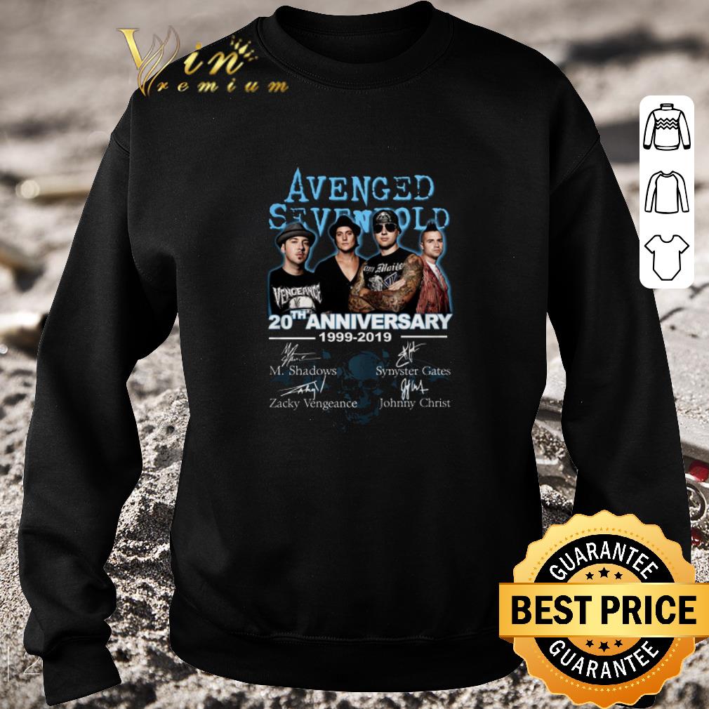 Nice Avenged Sevenfold 20th Anniversary 1999-2019 Signatures shirt 5 Nice Avenged Sevenfold 20th Anniversary 1999-2019 Signatures shirt