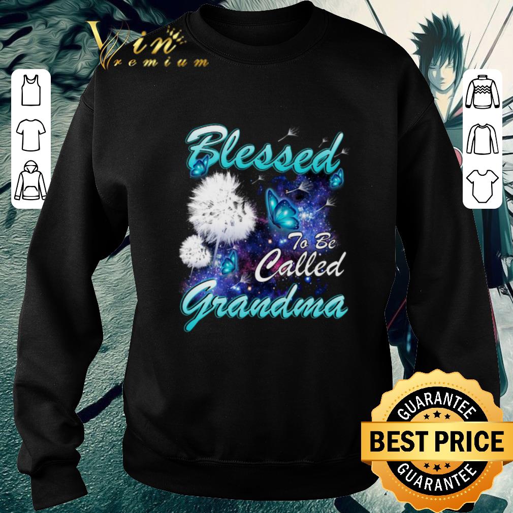 Nice Butterflies dandelion blessed to be called grandma shirt