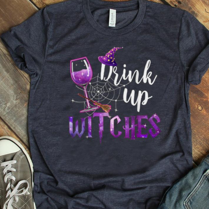 Nice Drink Up Witches Halloween Drinking Witch And Wine shirt