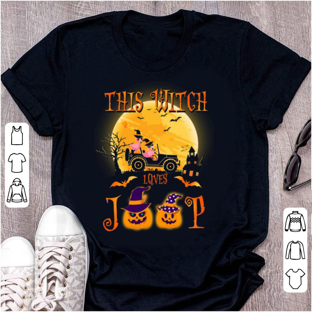 Nice Flamingos this witch loves Jeep Halloween shirt