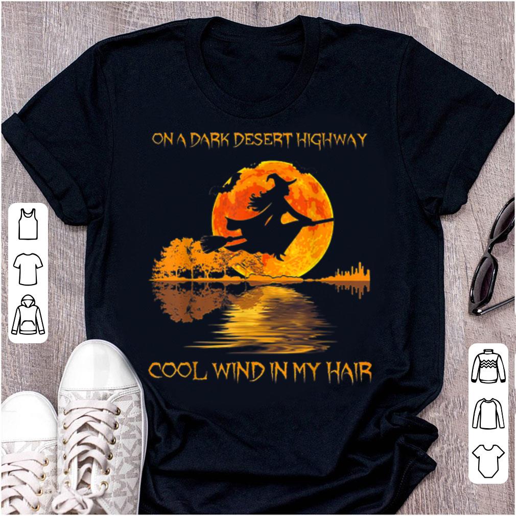 Nice Guitar Lake Witch On A Dark Desert Highway Halloween shirt