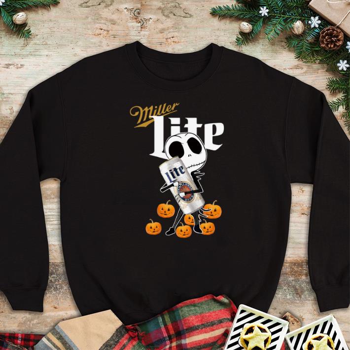 Nice Jack Skellington hug Miller Lite pumpkins shirt 5 Nice Jack Skellington hug Miller Lite pumpkins shirt