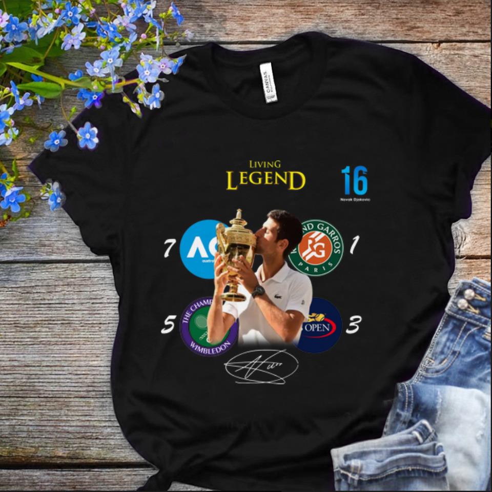 Nice Novak Djokovic Living Legend Champion Wimbledon 2019 signature shirt Nice Novak Djokovic Living Legend Champion Wimbledon 2019 signature shirt 1