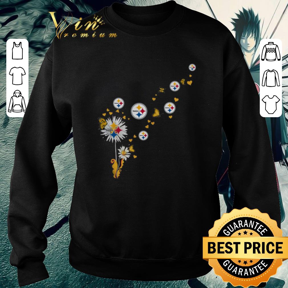 Nice Pittsburgh Steelers logo dandelion butterfly shirt