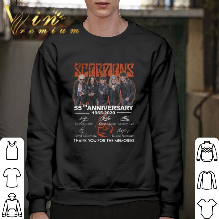 Nice Scorpions 55th anniversary 1965-2020 thank you for the memories shirt