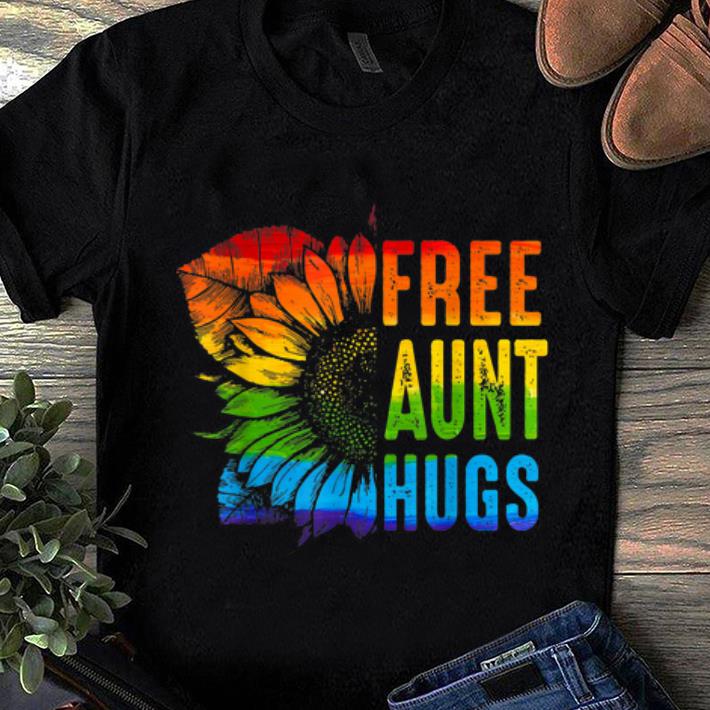Official Free Aunt Hugs Sunflower Pride LGBT Flag Gift shirt