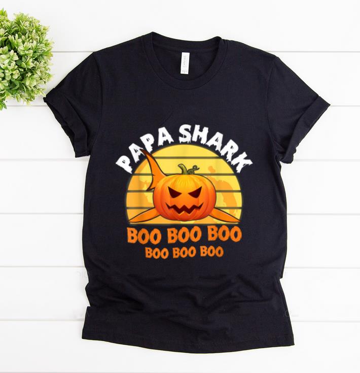 Official Mens Mens Papa Shark Boo Pumpkin Halloween Gifts shirt