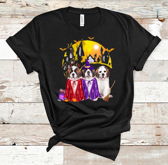 Official Saint Bernard Dog Halloween Witch Dog Lover shirt