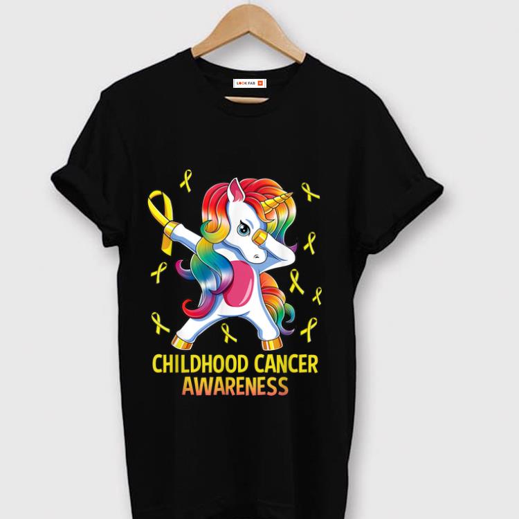Original Dabbing Unicorn Childhood Cancer Awareness shirt