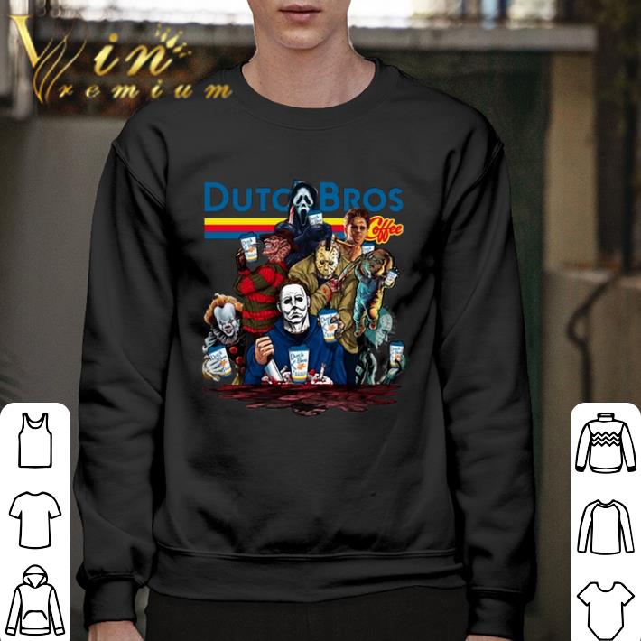 Original Dutch Bros Coffee Horror movie characters shirt