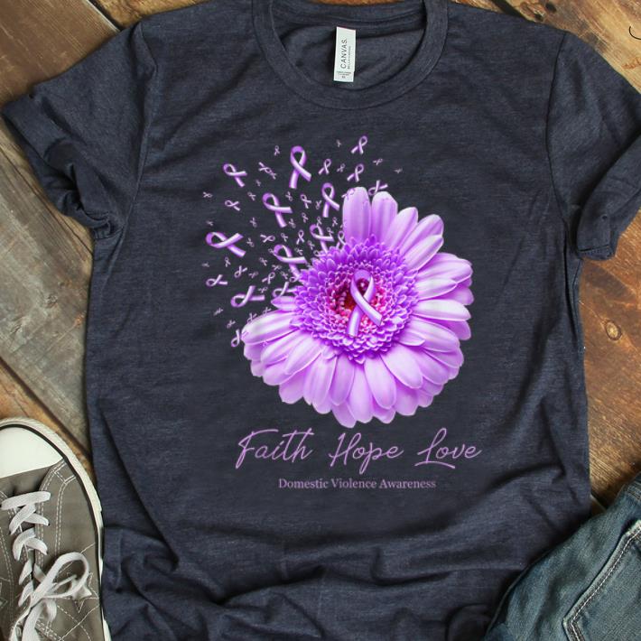 Premium Faith Hope Love Violence Awareness Flower Ribbon shirt