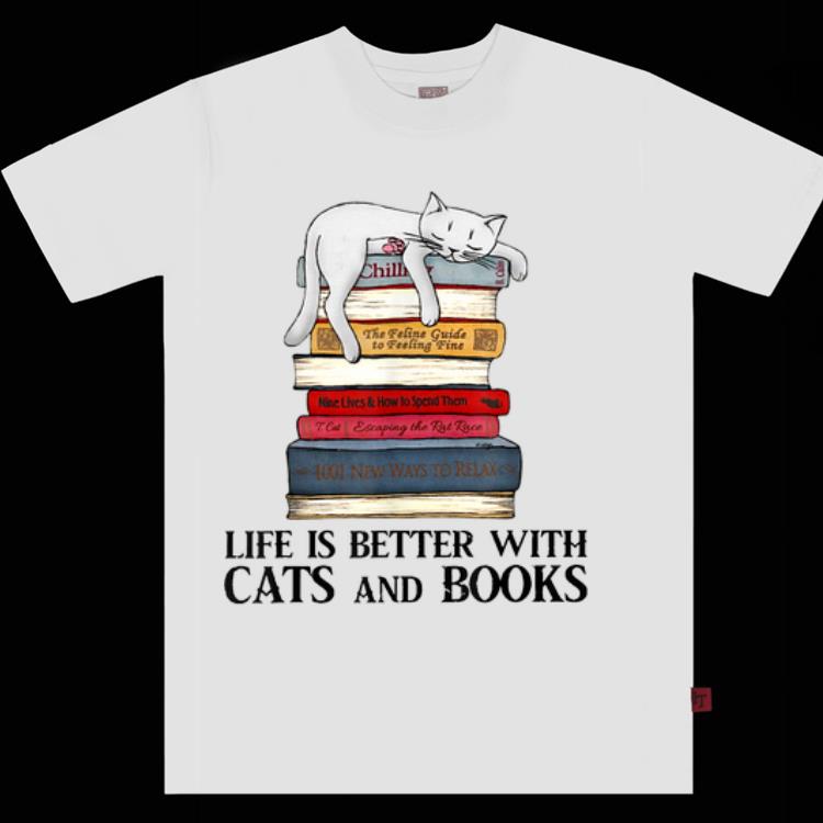 Premium Life Is Better With Cats And Books - Cat Lover shirt