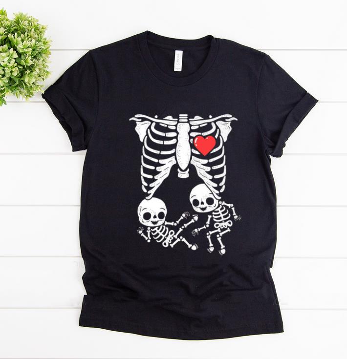 Premium Skeleton Pregnancy Announcement Twins Xray Halloween shirt